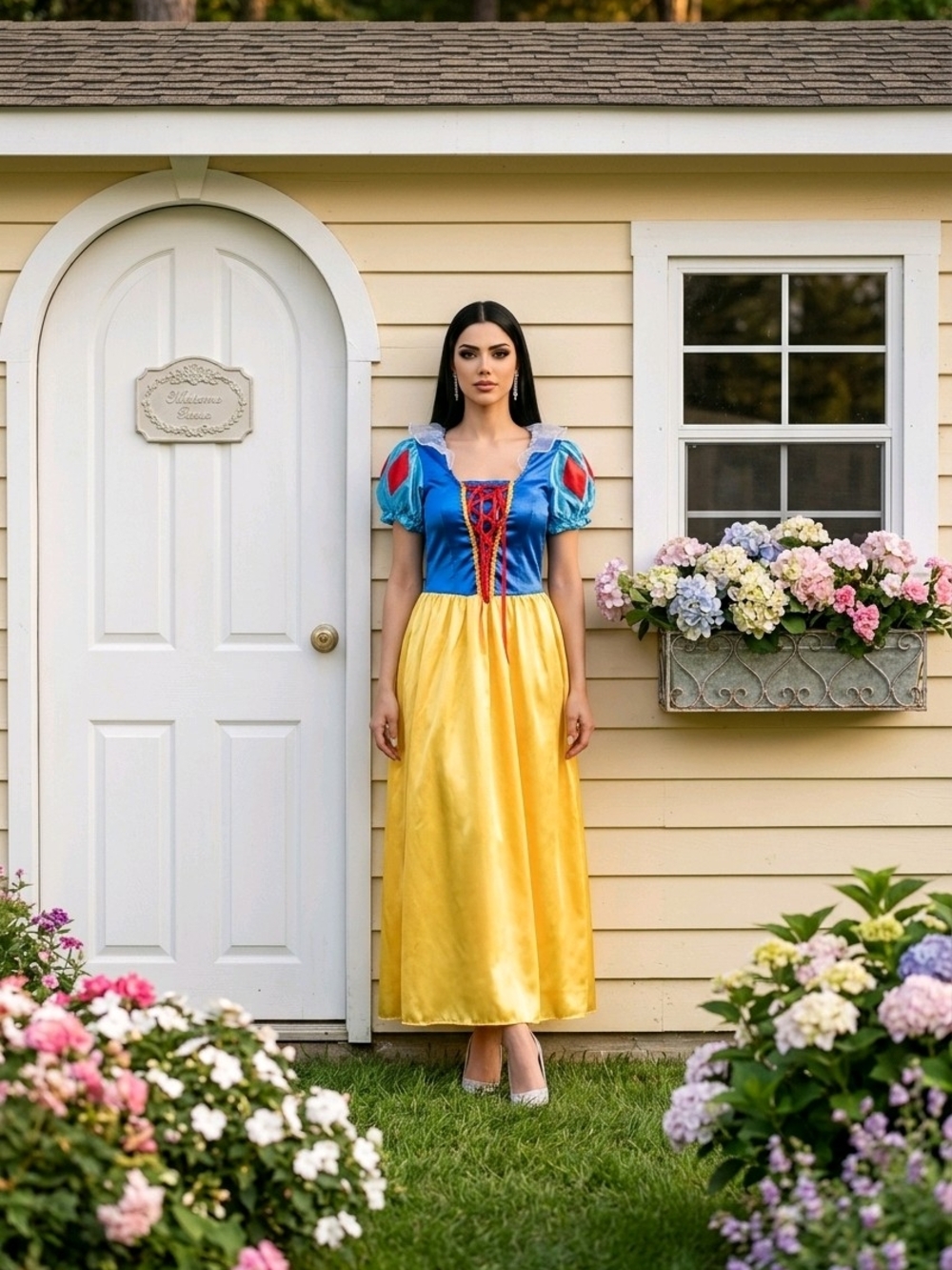 Leg Avenue Blue and Yellow Fairy Tale Maxi Dress